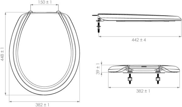 Assento Sanitário Duratti Cinza Oval Universal de Polipropileno Lorenzetti - Image 3