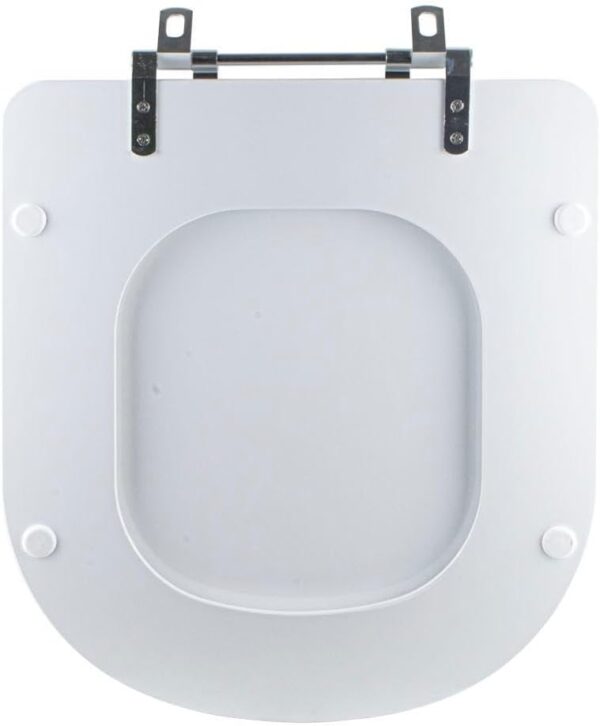 Tampa Vaso Sanitário Madeira Laqueada Loren Square Branco para bacia Lorenzetti - Image 5