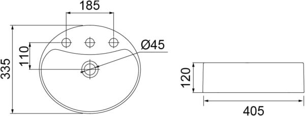 Combo de Cuba Oval de Apoio OA-01 com Torneira e Acessórios para Instalação, Lorenzetti, Branco - Image 3