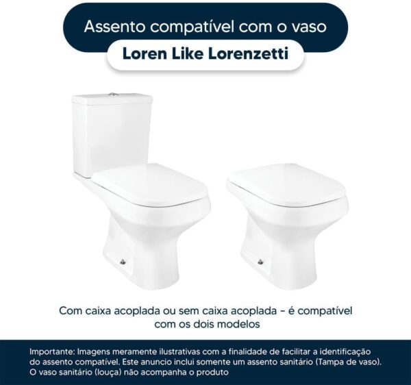 Tampa de Vaso Almofadado Loren Like Branco para louça Lorenzetti - Image 4