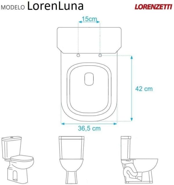 Tampa de Vaso Sanitário Loren Luna Bege Claro para louça Lorenzetti - Image 3
