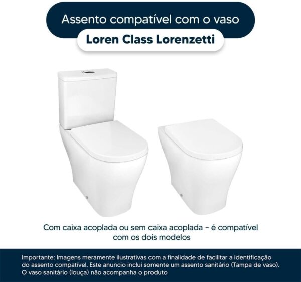 Assento Sanitário Almofadado Loren Class Branco para vaso Lorenzetti - Image 4