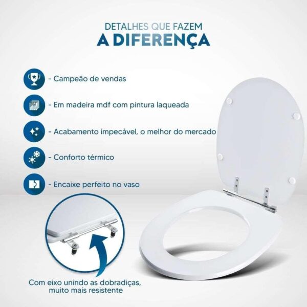 Tampa de Vaso Sanitário Loren One Cinza Claro para bacia Lorenzetti - Image 5