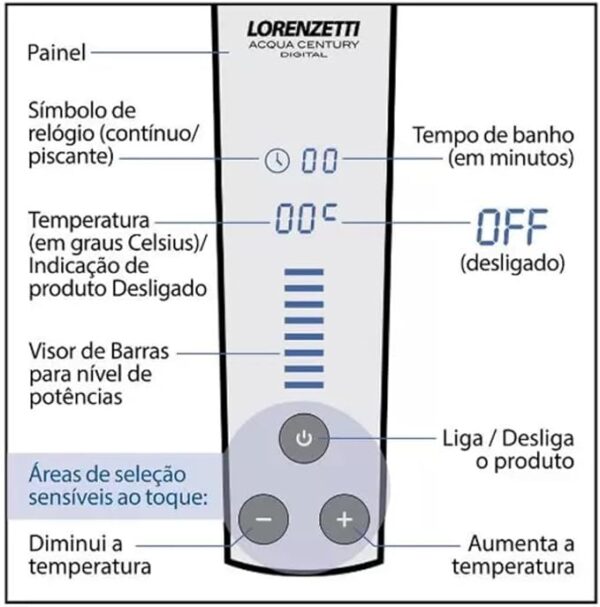 Chuveiro Ducha Eletrônico Acqua Century Lorenzetti Cor Preto Cromado Potência 7500 W 220v - Image 5