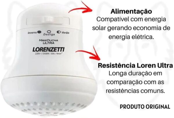 Chuveiro Maxi Ducha Lorenzetti 3 Temperaturas Ultra 220/5500w - Image 2