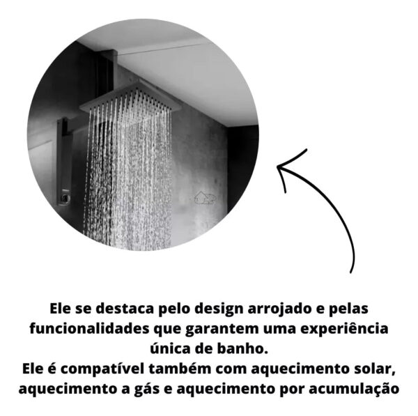Chuveiro Ducha Eletrônico Acqua Century Lorenzetti Cor Preto Potência 7500 W 220v - Image 3