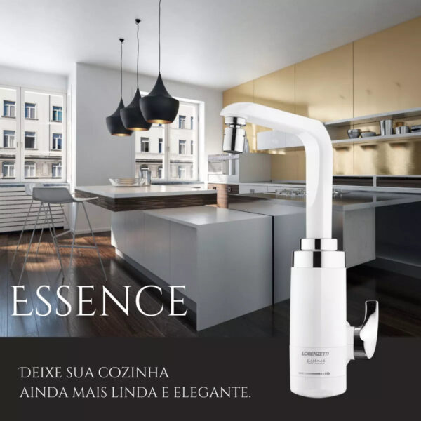 Torneira Elétrica Essence Parede 127V 4600W Branco/Cromado Lorenzetti - Image 2